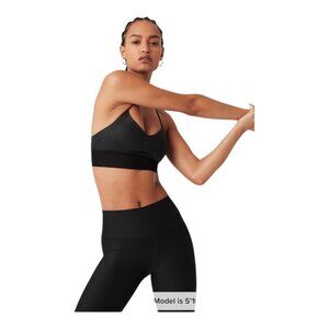 ALO Yoga Lavish Bra, Small, Blk Glossy/Blk
